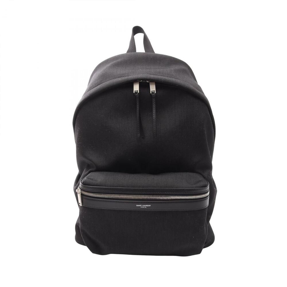 Saint Laurent Paris City Backpack nylon leather black